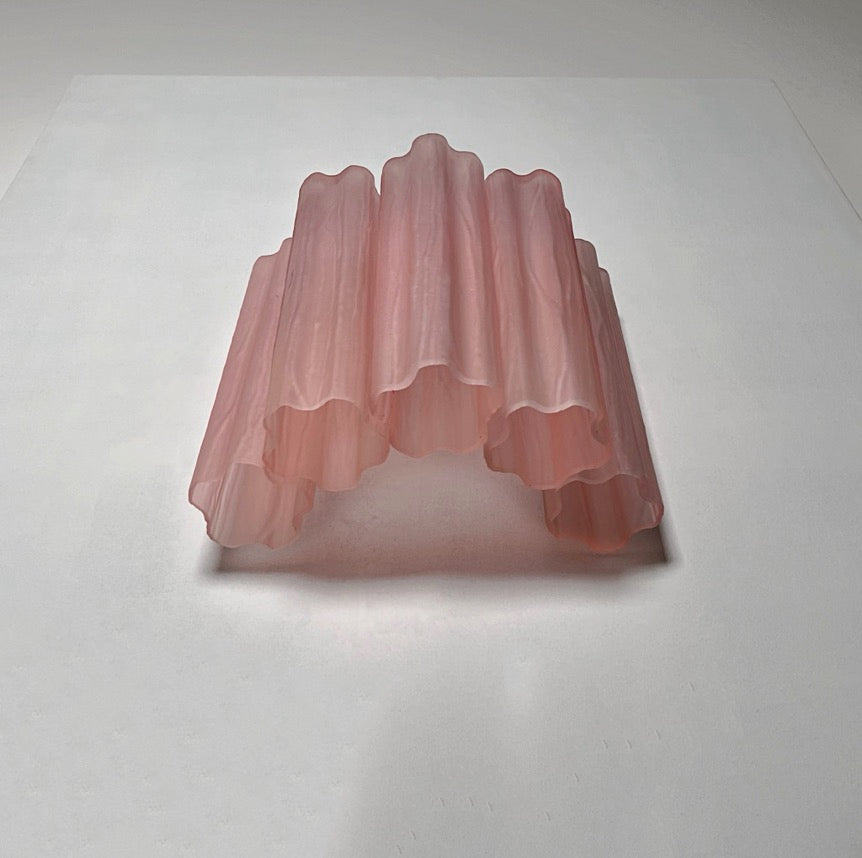 Murano Vegglampe | 5 Rosa Etsede Rørglass | 1 par