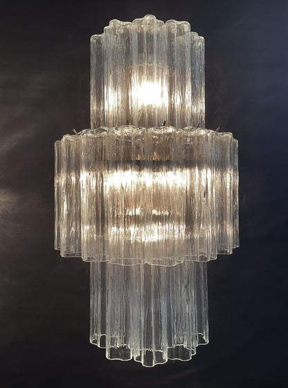Murano Vegglampe | 18 Klare Prismeglass | 1 par