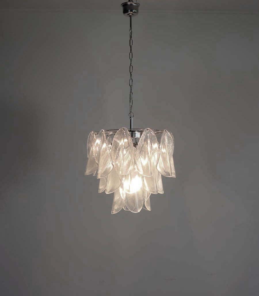Murano Lysekrone – 23 Klare Rondiniglass – detalj 10 – Murano Classics