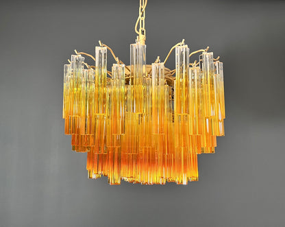 Murano Lysekrone | 107 Gule Prismeglass