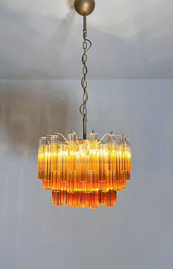 Murano Lysekrone | 107 Gule Prismeglass