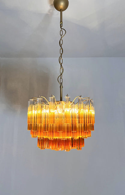 Murano Lysekrone | 107 Gule Prismeglass