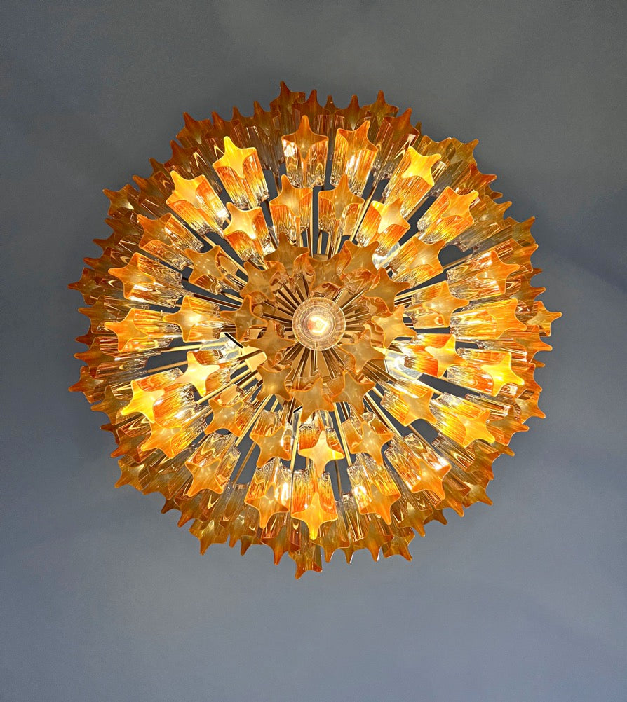 Murano Lysekrone | 107 Gule Prismeglass