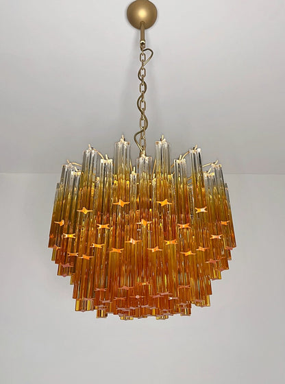 Murano Lysekrone | 107 Gule Prismeglass