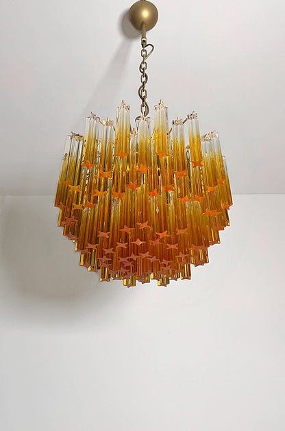 Murano Lysekrone | 107 Gule Prismeglass