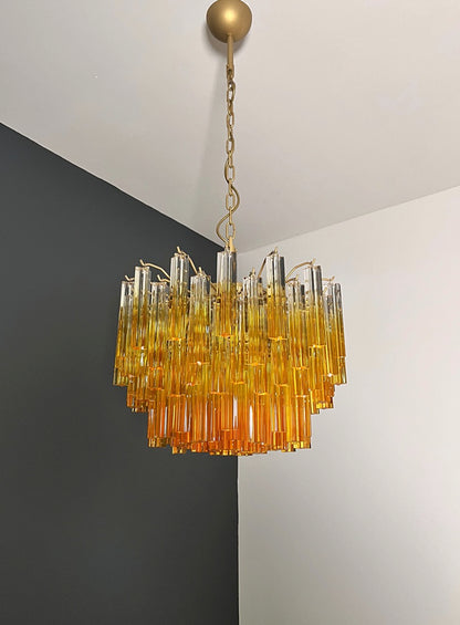 Murano Lysekrone | 107 Gule Prismeglass