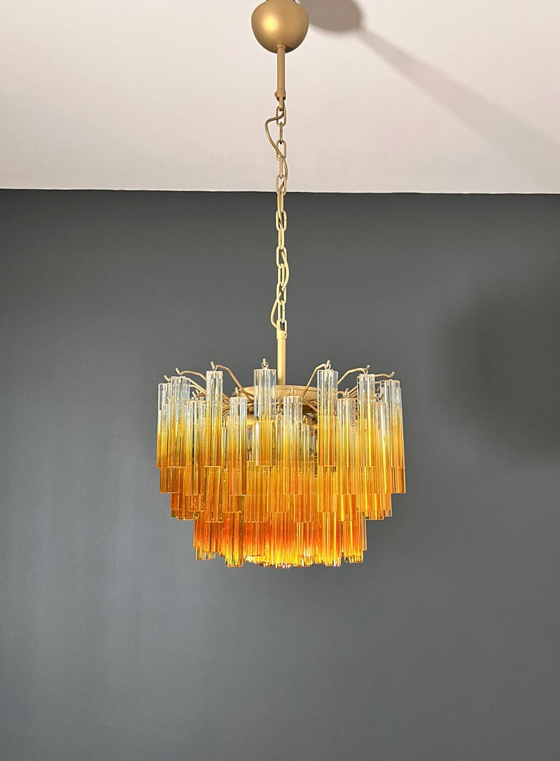 Murano Lysekrone | 107 Gule Prismeglass