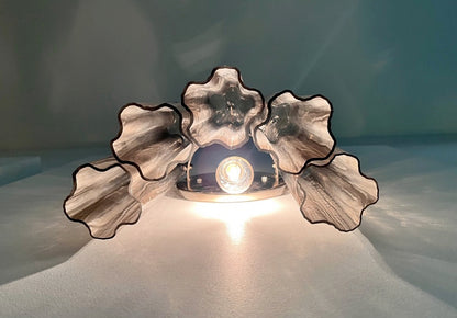 Murano Vegglampe | 5 Røykfargede Rørglass | 1 par