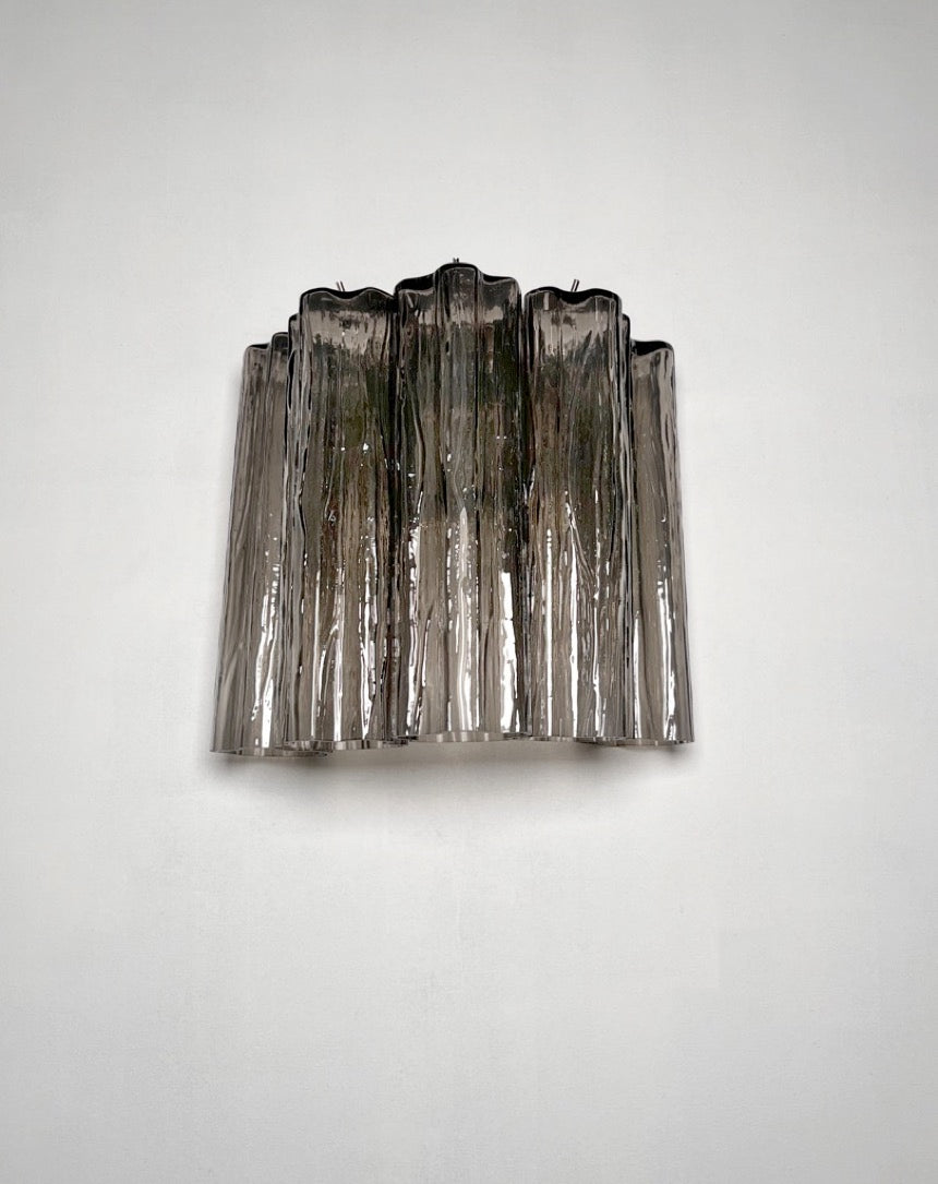 Murano Wandlamp – 5 Gerookte Buisglazen – Set van 2 – detail 11 – Murano Classics