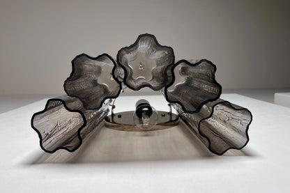 Murano Vegglampe | 5 Røykfargede Rørglass | 1 par