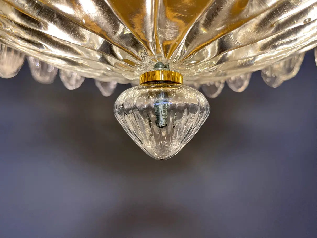 Murano Chandelier – 82 Clear Palmette Glass – detail 10 – Murano Classics