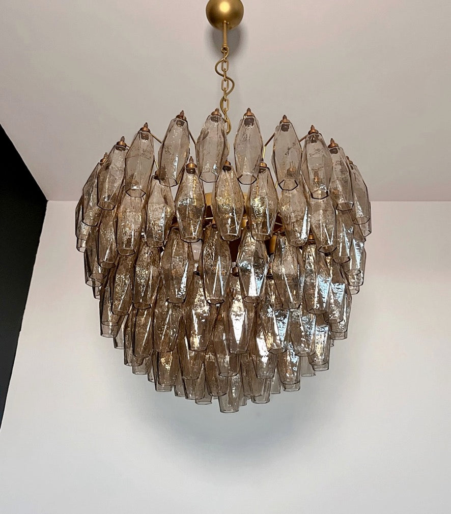 Lampadario Murano – 111 Vetri Poliedri Affumicati – dettaglio 9 – Murano Classics