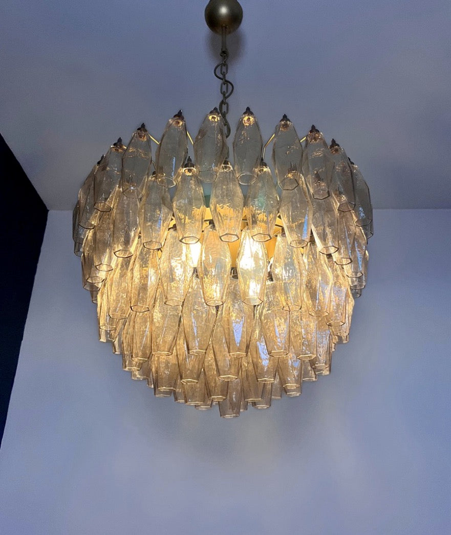 Lampadario Murano – 111 Vetri Poliedri Affumicati – dettaglio 2 – Murano Classics