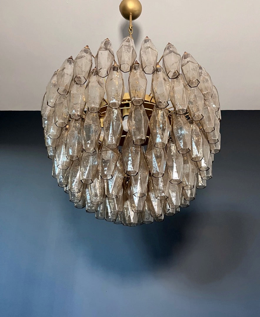 Lampadario Murano – 111 Vetri Poliedri Affumicati – dettaglio 11 – Murano Classics