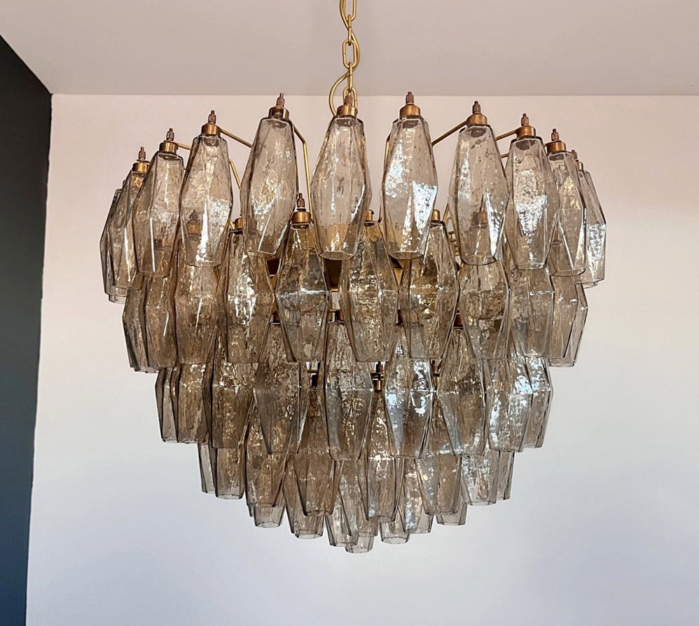 Lampadario Murano – 111 Vetri Poliedri Affumicati – dettaglio 10 – Murano Classics