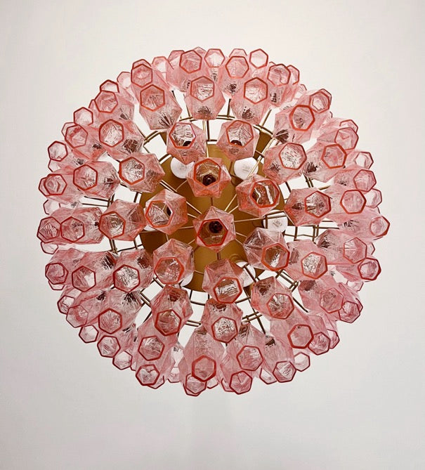 Lampadario Murano – 111 Vetro Poliedri Rosa – dettaglio 9 – Murano Classics