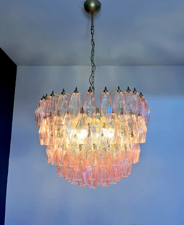 Lampadario Murano – 111 Vetro Poliedri Rosa – dettaglio 5 – Murano Classics