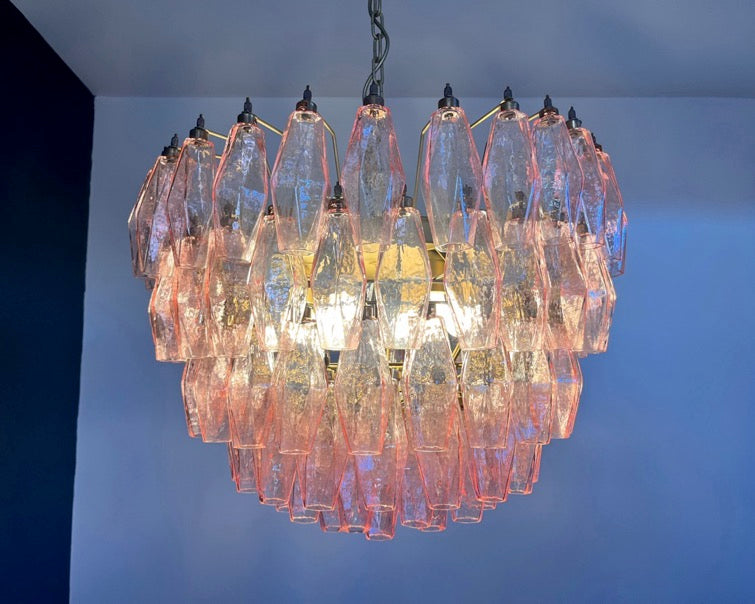 Lampadario Murano – 111 Vetro Poliedri Rosa – dettaglio 2 – Murano Classics