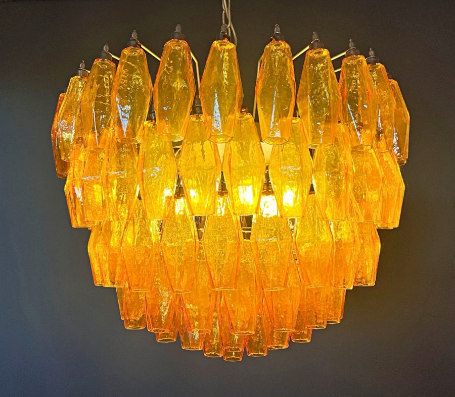 Murano Lysekrone – 111 Gule Poliedriglass – detalj 6 – Murano Classics