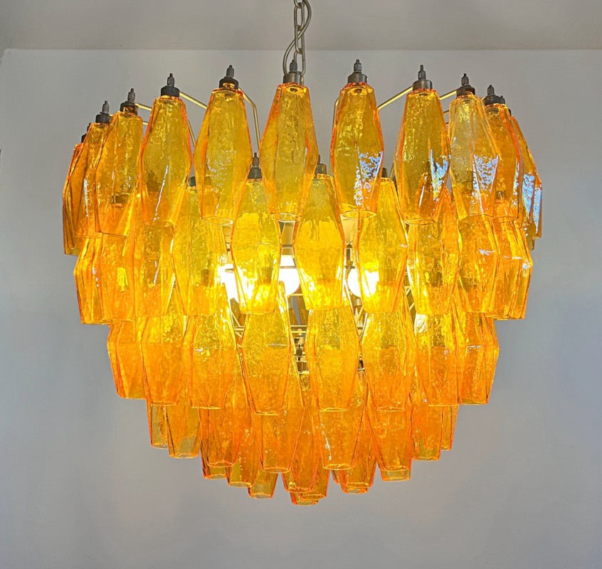 Murano Lysekrone – 111 Gule Poliedriglass – detalj 2 – Murano Classics