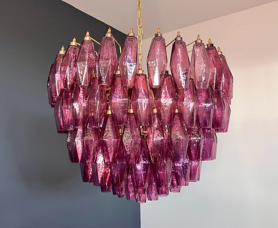 Lampadario Murano – 84 Vetri Poliedri Viola – dettaglio 8 – Murano Classics