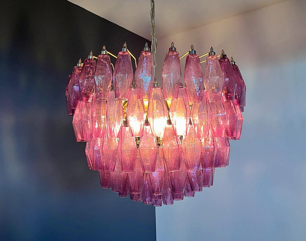Lampadario Murano – 84 Vetri Poliedri Viola – dettaglio 7 – Murano Classics