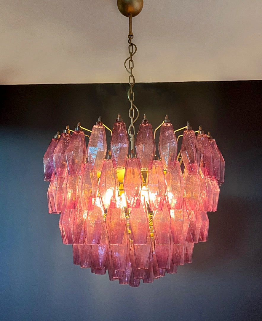 Lampadario Murano – 84 Vetri Poliedri Viola – dettaglio 5 – Murano Classics