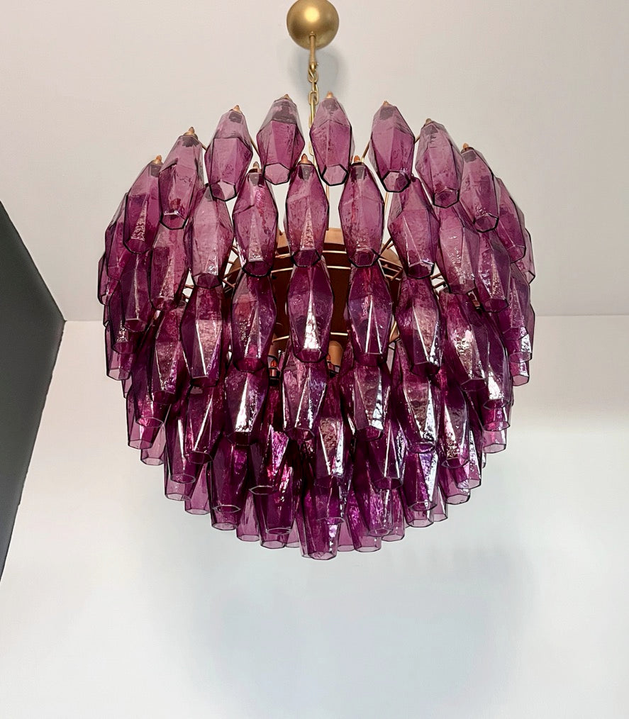 Lampadario Murano – 84 Vetri Poliedri Viola – dettaglio 10 – Murano Classics