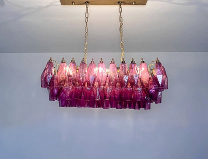 Murano Lysekrone | Gull Ametystfargede Poliedriglass