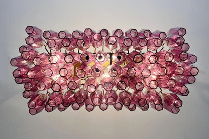 Murano Lysekrone | Gull Ametystfargede Poliedriglass