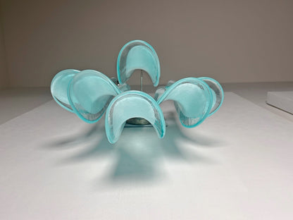 Murano Vegglampe | Turkise Lattimo Konglebladglass | 1 par