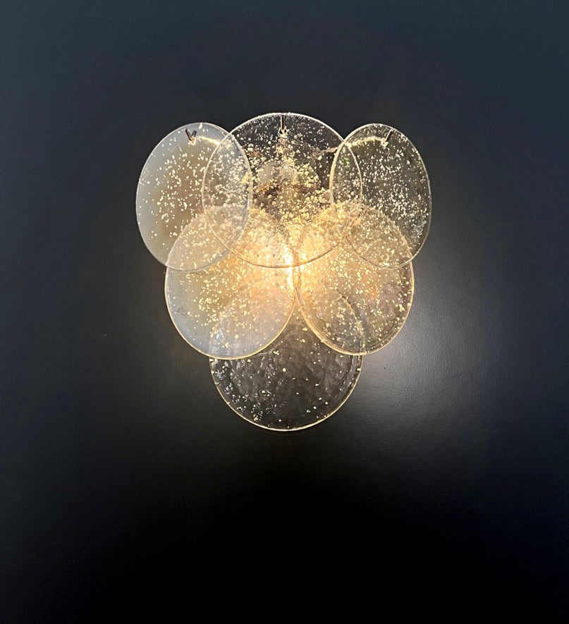 Murano Vegglampe | Iris Diskglass | 1 par