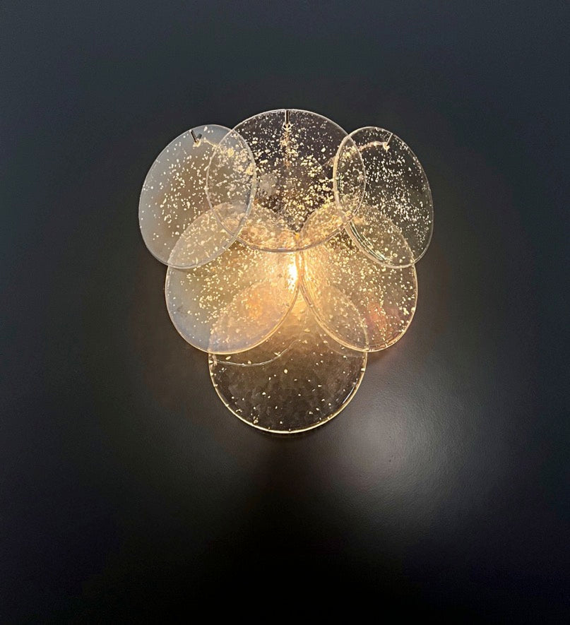 Murano Vegglampe | Iris Diskglass | 1 par