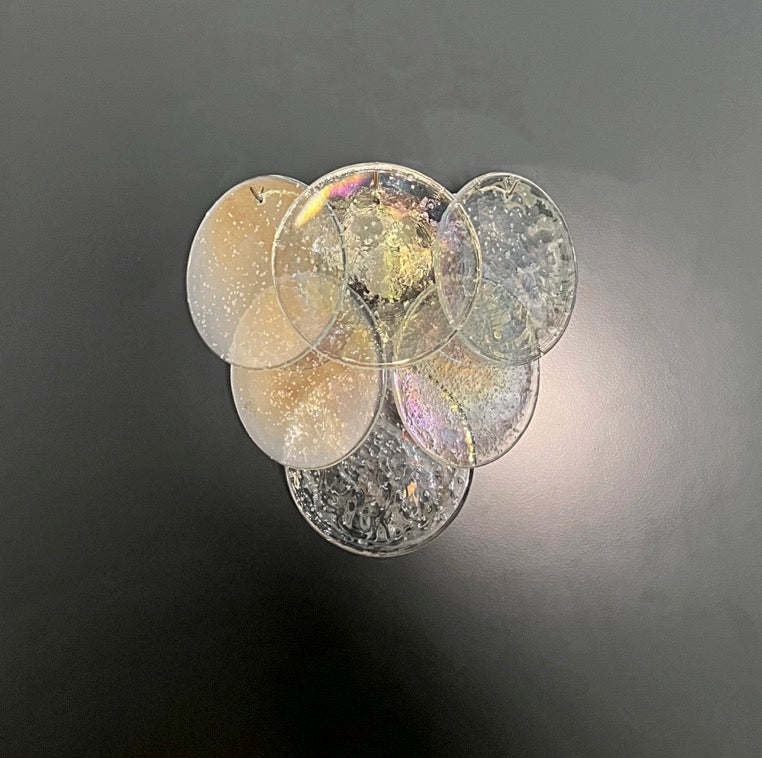 Murano Vegglampe | Iris Diskglass | 1 par