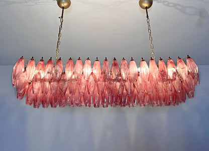 Murano Lysekrone | 138 Rosa Hvite Alabaster Gull Poliedriglass