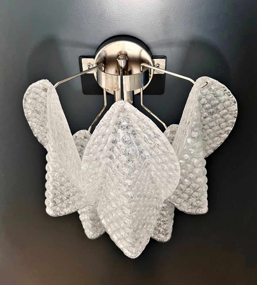 Murano Vegglampe | Klare Rondiniglass | 1 par