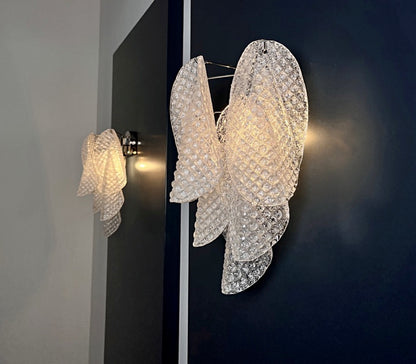 Murano Vegglampe | Klare Rondiniglass | 1 par