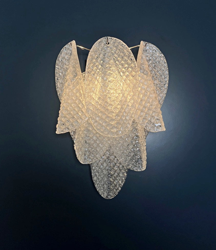 Murano Vegglampe | Klare Rondiniglass | 1 par