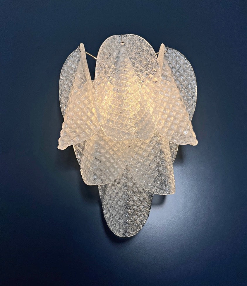 Murano Vegglampe | Klare Rondiniglass | 1 par