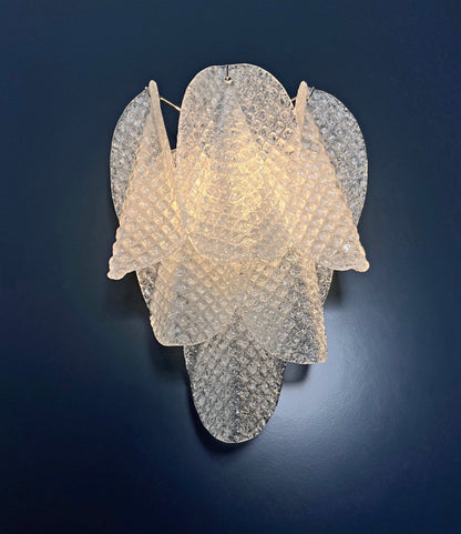 Murano Vegglampe | Klare Rondiniglass | 1 par