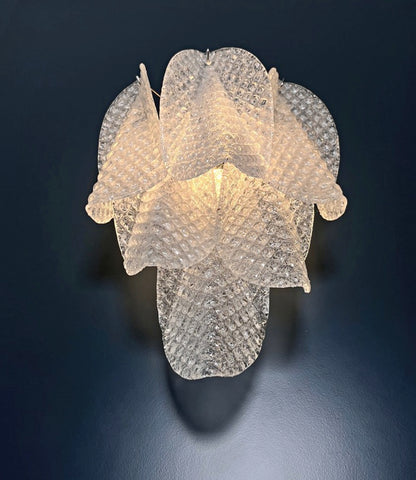 Murano Vegglampe | Klare Rondiniglass | 1 par