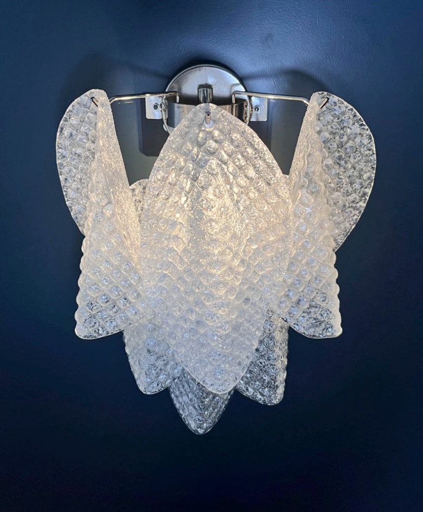 Murano Vegglampe | Klare Rondiniglass | 1 par