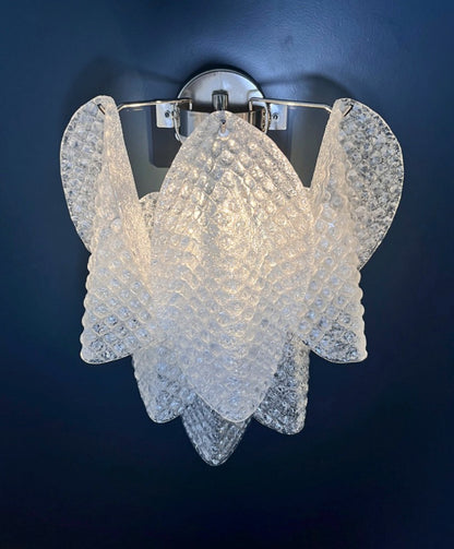 Murano Vegglampe | Klare Rondiniglass | 1 par