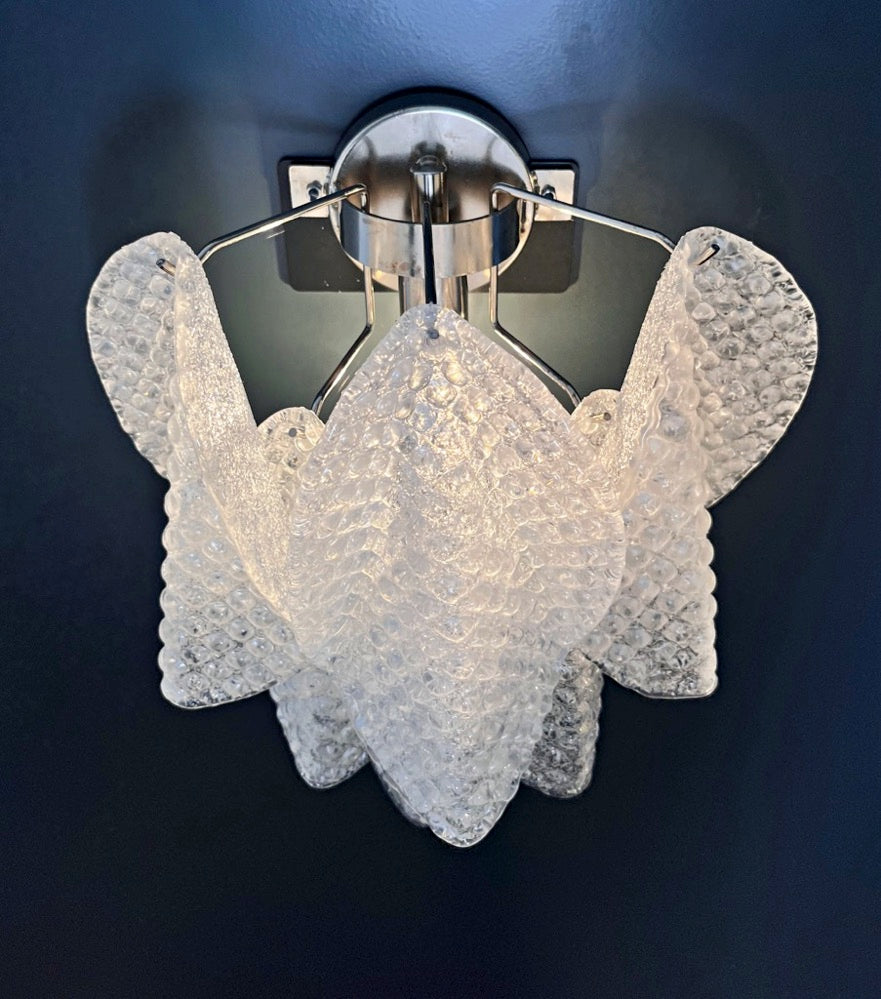 Murano Vegglampe | Klare Rondiniglass | 1 par