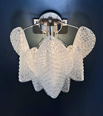 Murano Vegglampe | Klare Rondiniglass | 1 par