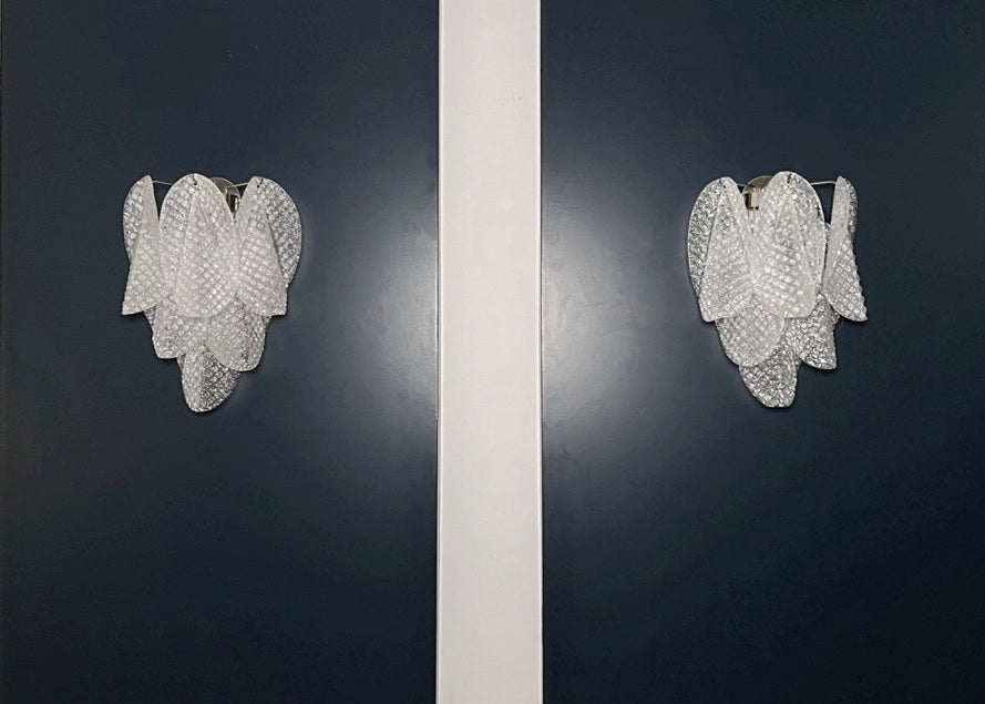 Murano Vegglampe | Klare Rondiniglass | 1 par