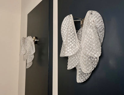 Murano Vegglampe | Klare Rondiniglass | 1 par