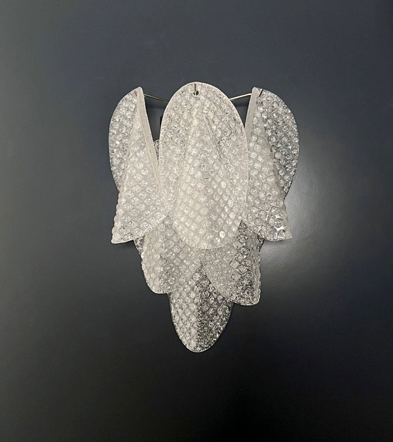 Murano Vegglampe | Klare Rondiniglass | 1 par