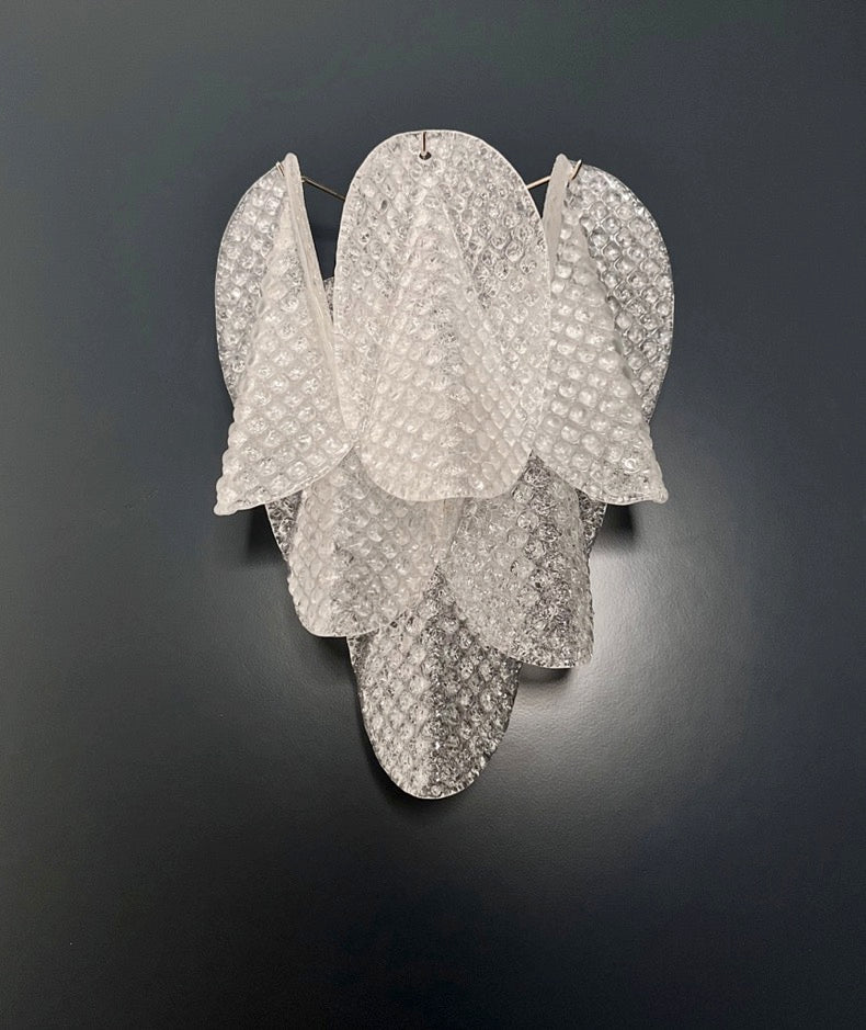 Murano Vegglampe | Klare Rondiniglass | 1 par