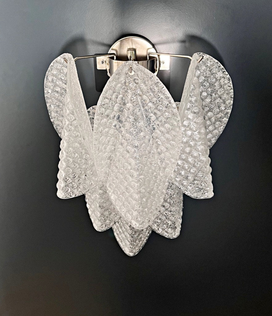 Murano Vegglampe | Klare Rondiniglass | 1 par